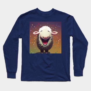 Happy Party Sheep with Confetti Long Sleeve T-Shirt